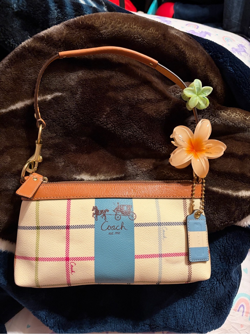 Gorgeous Y2k Coach Heritage Legacy Tattersall Gallery Demi shoulder baguette